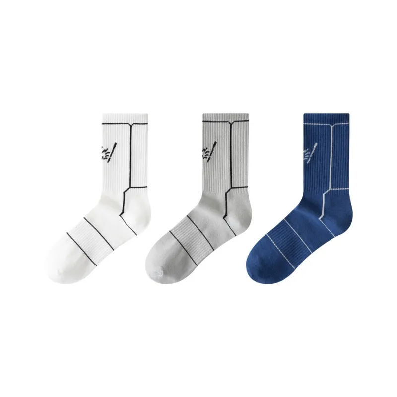H YXIANG Mid Calf Socks Men's 3 Pack-10