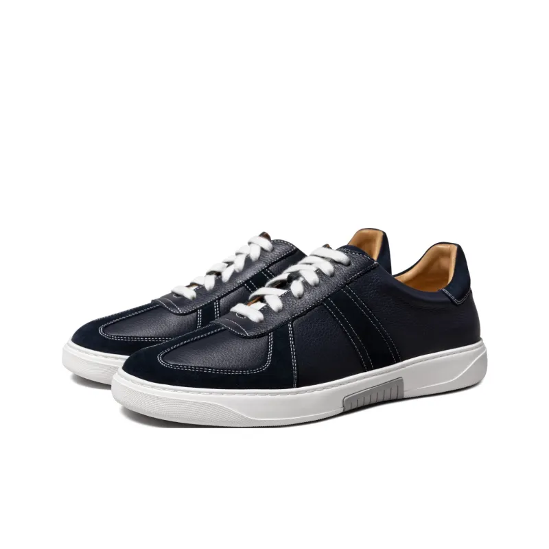 THOM WILLS Classic Vintage German Army Trainers Stylish Skateboarding Shoes Men's Dark Blue-1