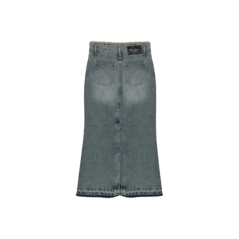 Nick & Nicole Denim Long Skirt Women's Blue-1