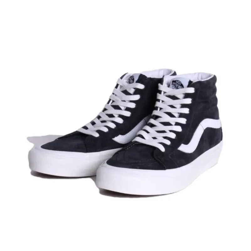 Vans Sk8 Hi Anti Slip Wear Resistant High Top Skateboard Shoes Unisex Black White-2