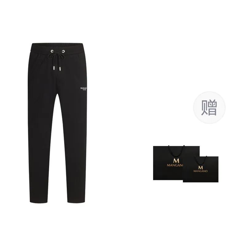 MANGANO Casual Pants Men Black Comes With Brand Shopping Bag-2