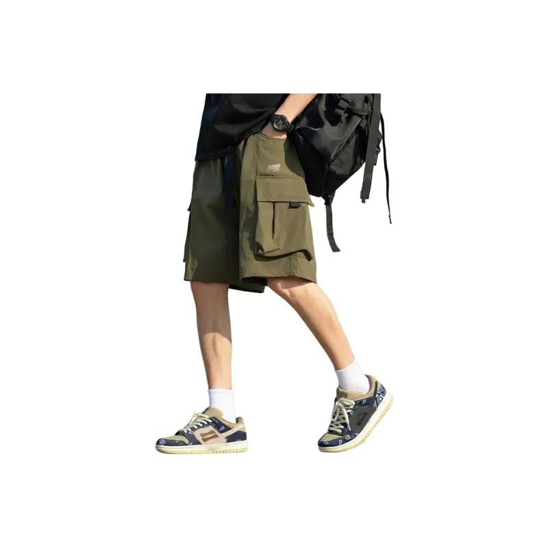 Warrior Huichao Riding The Wind Collection Cargo Shorts Unisex Black-16