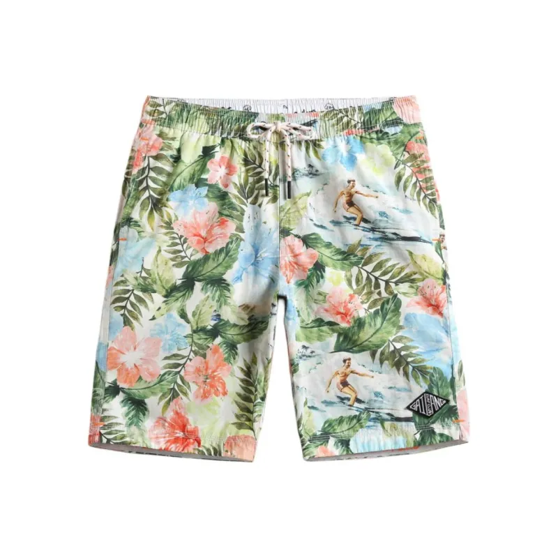 GAILANG Beach Shorts Men's Oil Painting Print-0