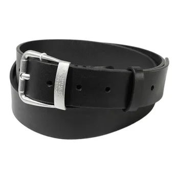 MM6 Maison Margiela Calfskin, Metal Leather Belts Men's Black Width 3CM