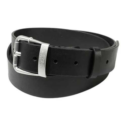 MM6 Maison Margiela Calfskin, Metal Leather Belts Men's Black Width 3CM