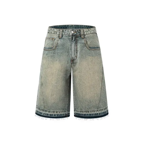 ZENGZHI Denim Shorts Unisex Vintage Blue