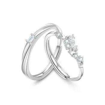 Lao Feng Xiang S999 Silver Ring Pair Unisex