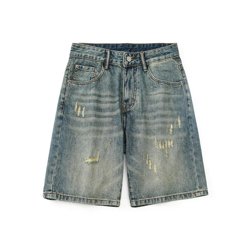 SANTASTIC Denim Shorts Men's Yellow Mud-0