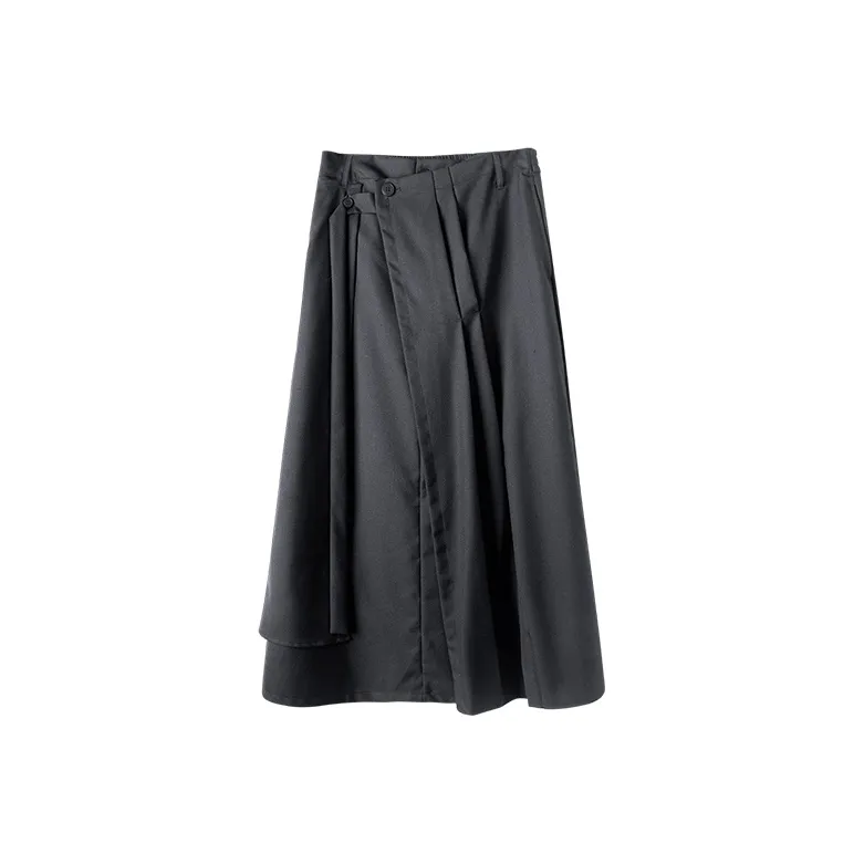 HUANXIANGZHE Skirt Unisex Black-0