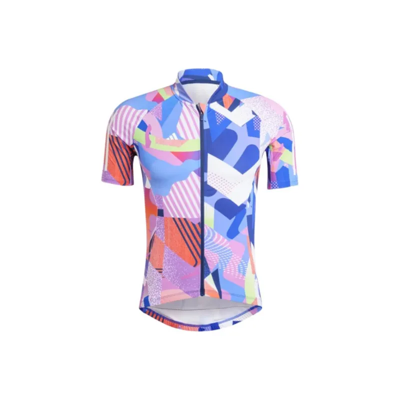 Adidas Essentials 3 Stripes Pattern Clash Cycling Jersey-0