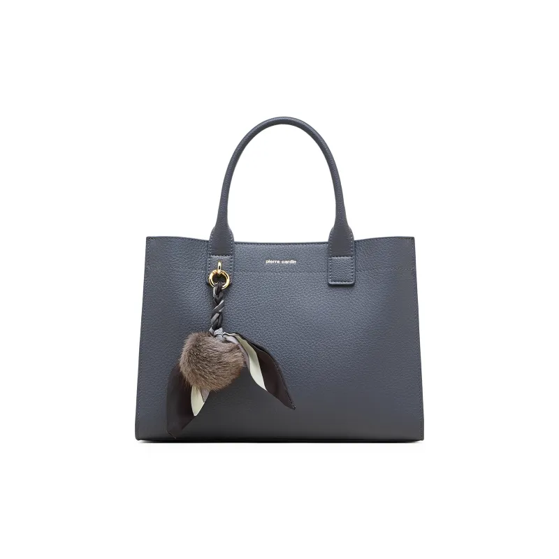PIERRE CARDIN Split Cow Leather Handbag, Shoulder Bag, Crossbody Bag Regular Women's Blue/Beige/Milk Tea-2