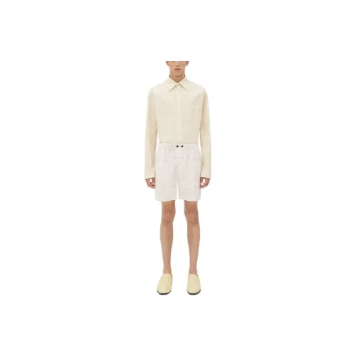 Bottega Veneta Textured Criss Cross Viscose Silk Shorts Casual Shorts Men's White