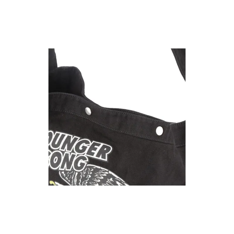 Schott N.Y.C. Younger Song Collaboration Cotton Shoulder Bag Men's Black-9