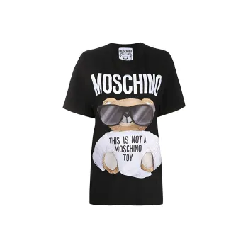 MOSCHINO Drop Shoulder Sleeve T Shirt Women's Black
