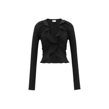 SAINT LAURENT Ruffled Long Sleeved Blouse