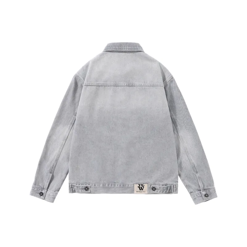 SANTASTIC Denim Jacket Men's Light Gray-1