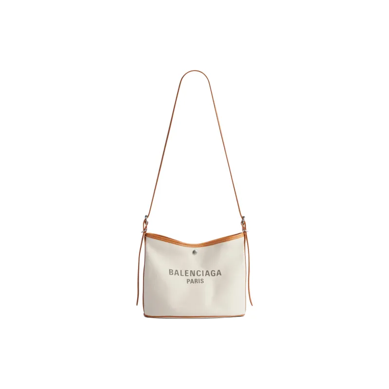 Balenciaga Biarritz Cotton Bucket Bag, Shoulder Bag Trumpets Women's Natural Color-0