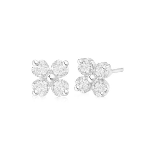 Love Link 925 Sterling Silver Stud Earrings Women's