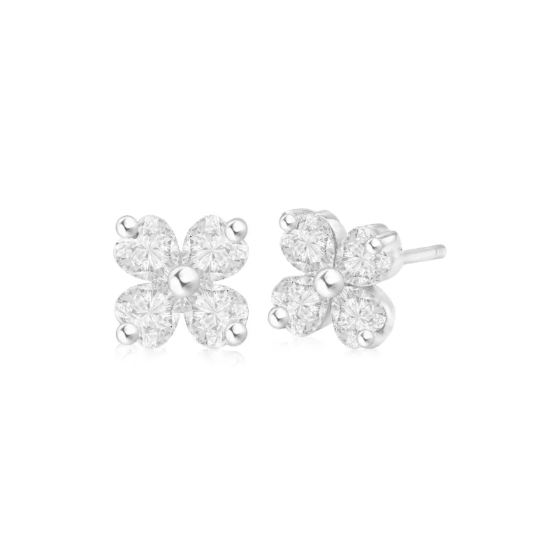 Love Link 925 Sterling Silver Stud Earrings Women's-0