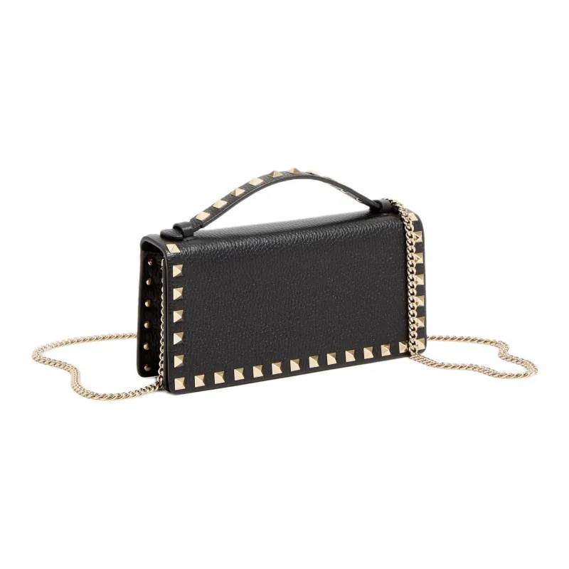 Valentino Garavani Rockstud Foldover Top Clutch Bag-1