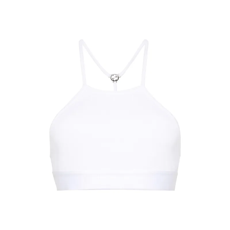 GUCCI Interlocking G Ribbed Cropped Top-0