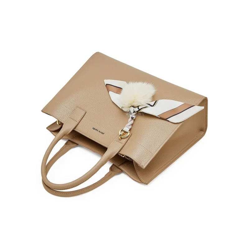 PIERRE CARDIN Split Cow Leather Handbag, Shoulder Bag, Crossbody Bag Regular Women's Blue/Beige/Milk Tea-19