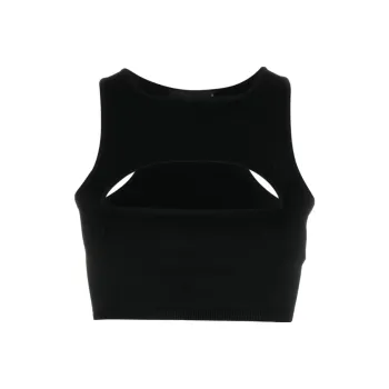DSQUARED 2 Cut Out Crewneck Sleeveless Cropped Top