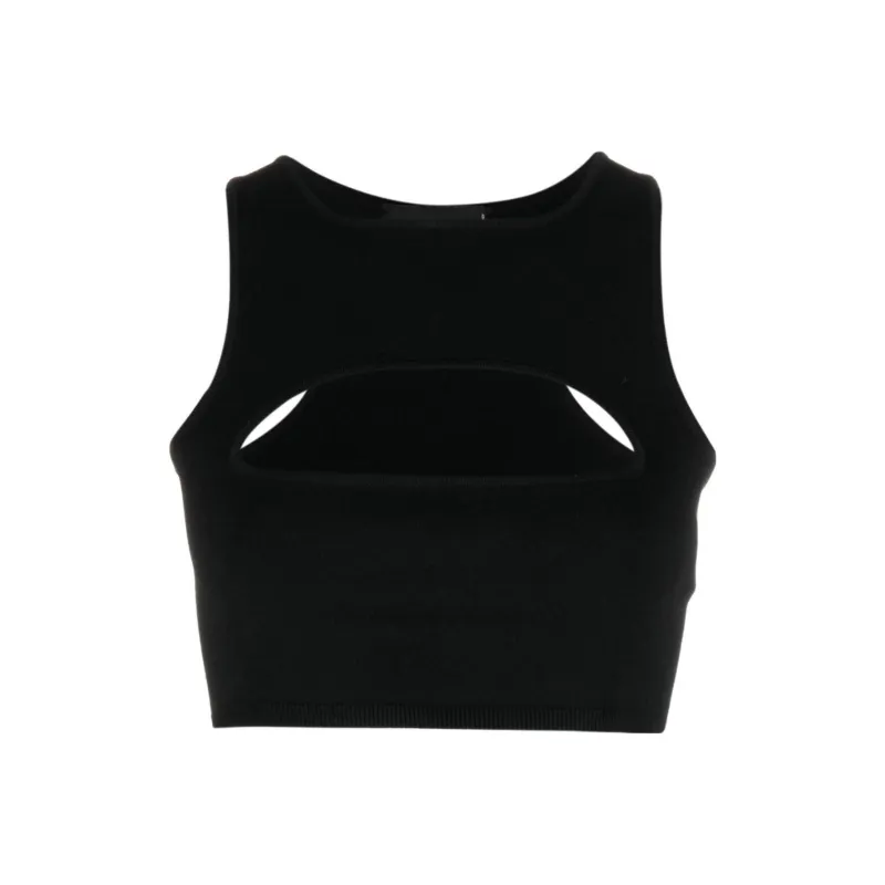 DSQUARED 2 Cut Out Crewneck Sleeveless Cropped Top-0