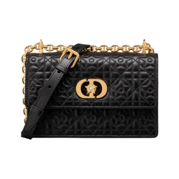 DIOR Miss Caro Sheepskin Shoulder Bag Mini Women's Black
