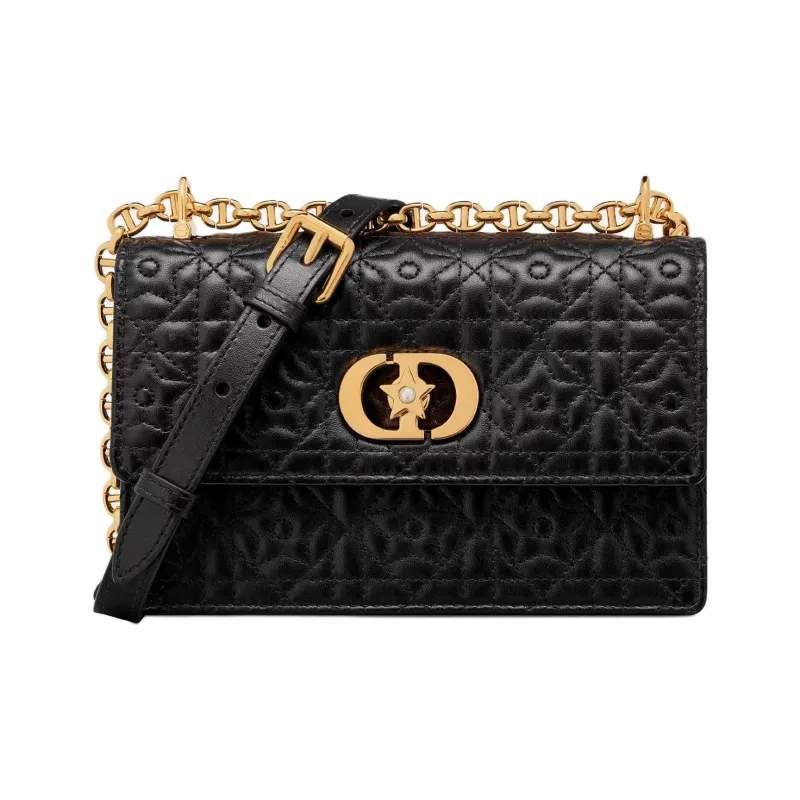 DIOR Miss Caro Sheepskin Shoulder Bag Mini Women's Black-0