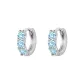Blue Rhinestone-Embellished Hoop Earrings
