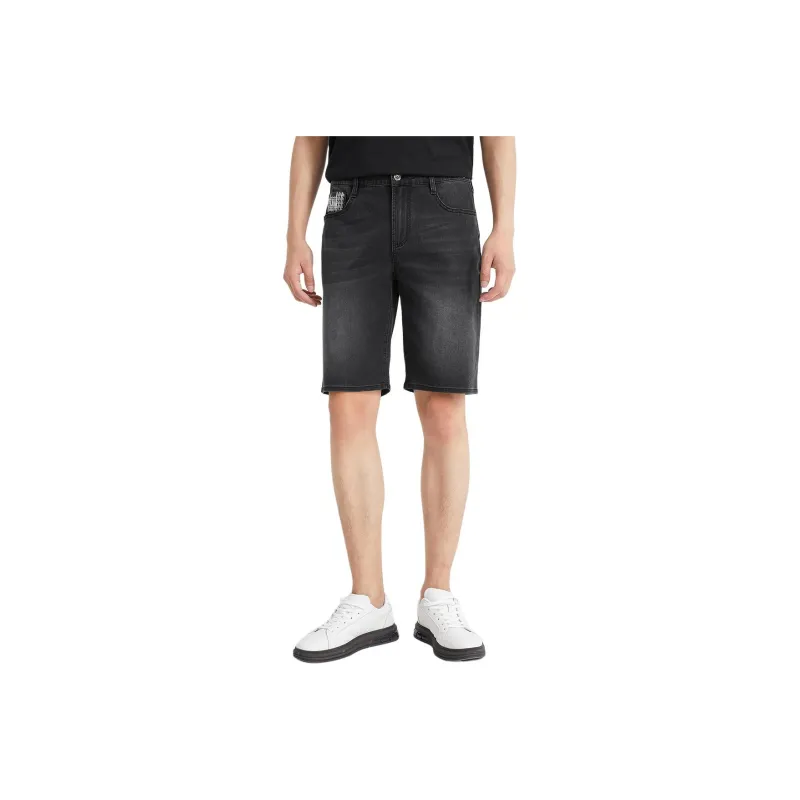 LESS IS MORE Denim Shorts Men's Black 24XST10101-0