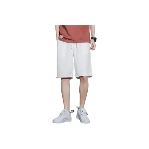 Tonlion Casual Shorts Men's Raw White