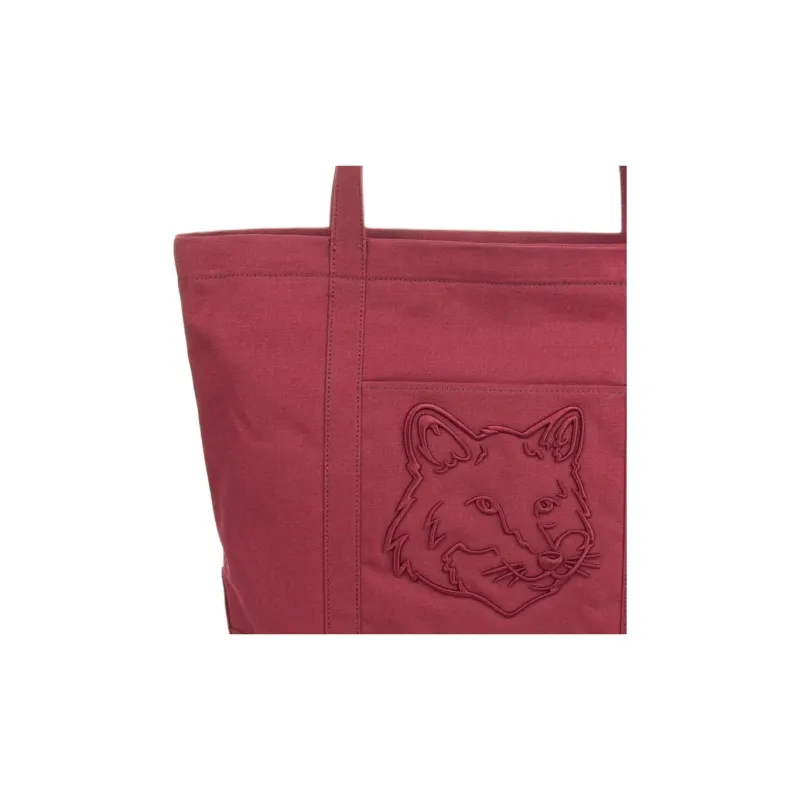 Maison Kitsune Cotton Tote Bag, Shopping Bag, Shoulder Bag, Handbag Tubas Men's Red-3