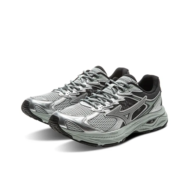 Mizuno RACER V2 Cushioning, Abrasion Resistant, Lightweight, And Breathable Low Top Running Shoes Unisex Silver-2