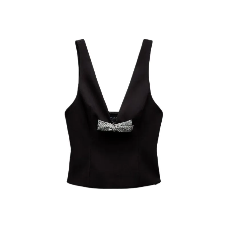 ZARA Tank Tops Women's Black-0