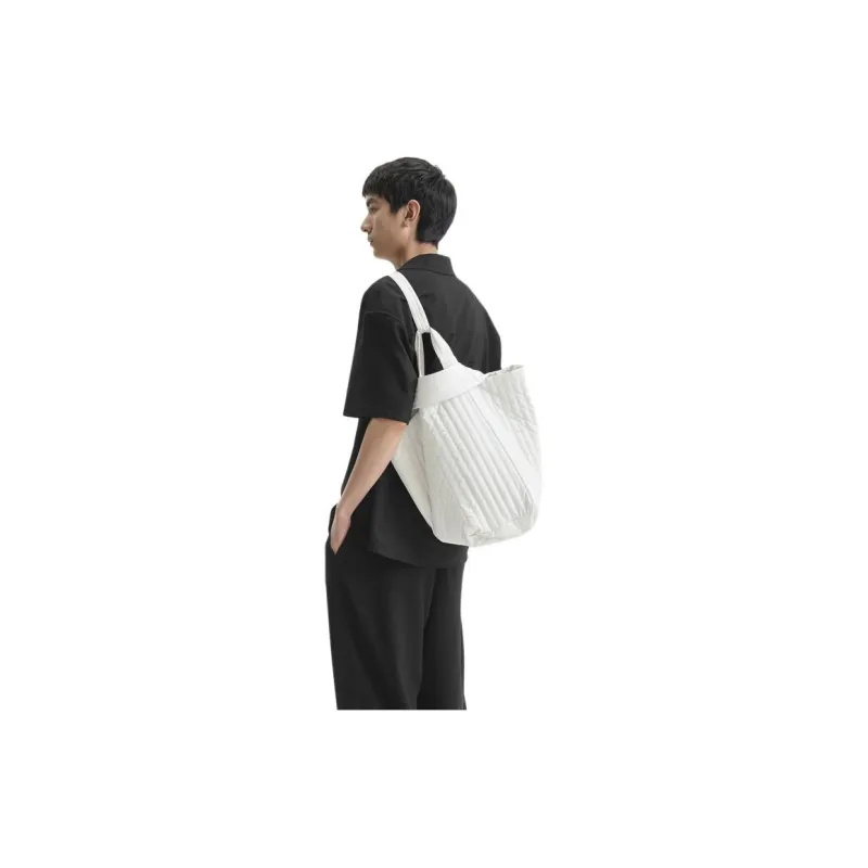 Nice Rice Fabric Shoulder Bag, Crossbody Bag, Handbag Medium Size Unisex Black/Ecru-11