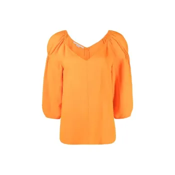 Stella McCartney Puff-Sleeved V-Neck Blouse