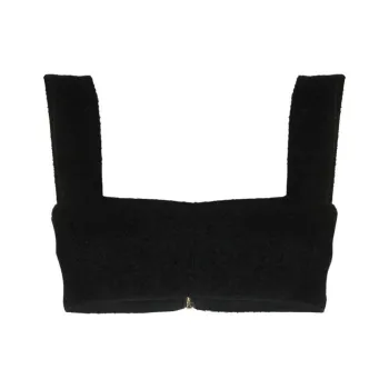 Patou Strapped Tweed Crop Top