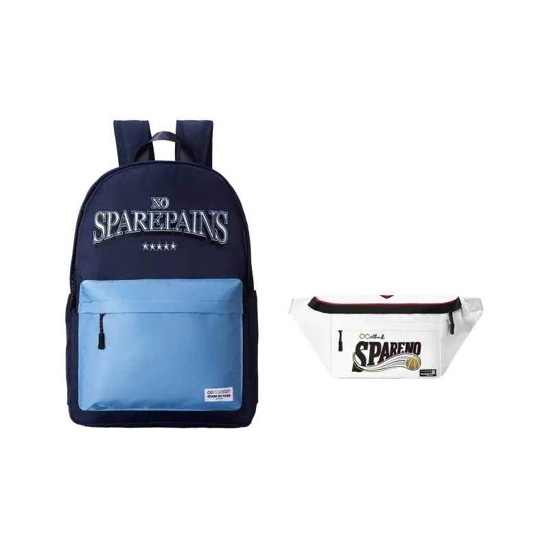 Spare No Pains. Polyester Backpack Regular Unisex White-32