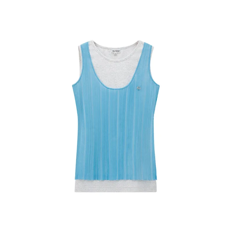 Self Who Tank Tops Women's Blue-0