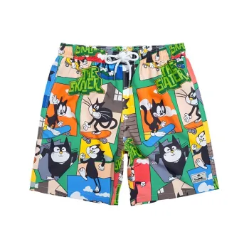 GAILANG Beach Shorts Men's Cartoon Cats