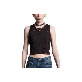 R13 Ripped Cotton Crop Top