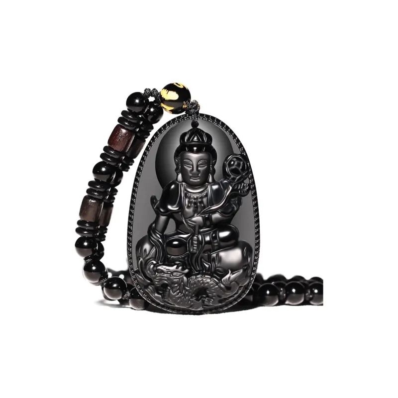 Moon Jewelry Natural Obsidian Jade Necklaces Unisex-3