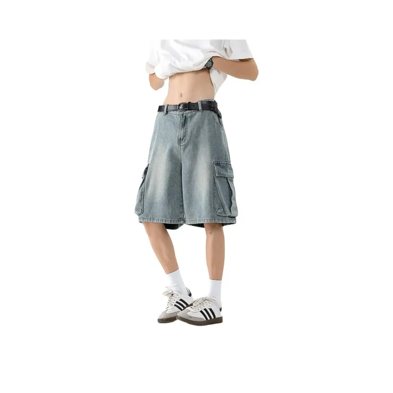 WARNING LIGHT Denim Shorts Unisex-5