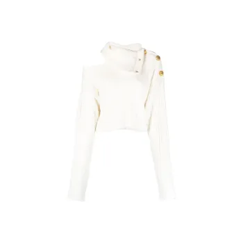 BALMAIN FW22 Loose Fit Sweater Women's White