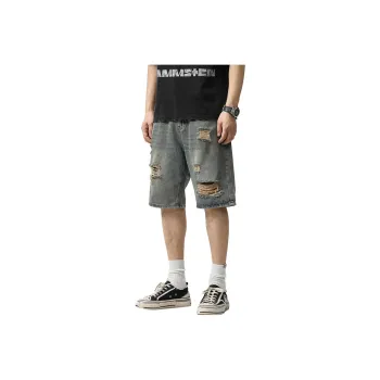 KM Denim Shorts Unisex Vintage Blue