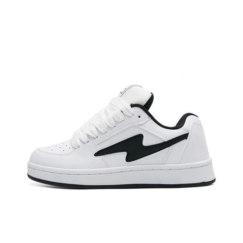 Boldi Kuki Slip Resistant, Abrasion Resistant, Lightweight Low Top Skateboard Shoes Women's White Black-4