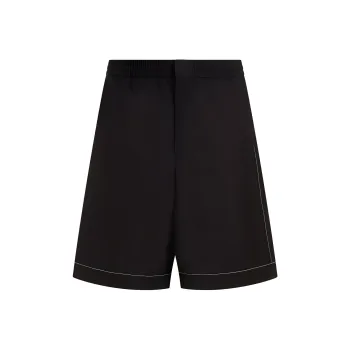 PRADA Logo Printed Wide Leg Bermuda Shorts