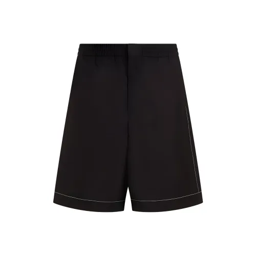 PRADA Logo Printed Wide Leg Bermuda Shorts